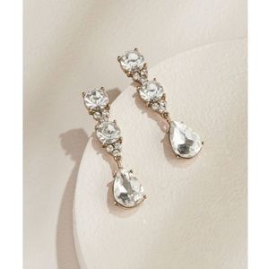Olive + Piper Eleanor Drop Earrings-Crystal & Gold